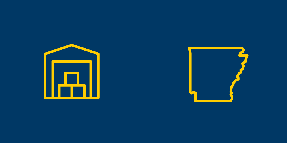 Arkansas and Self-Storage icons