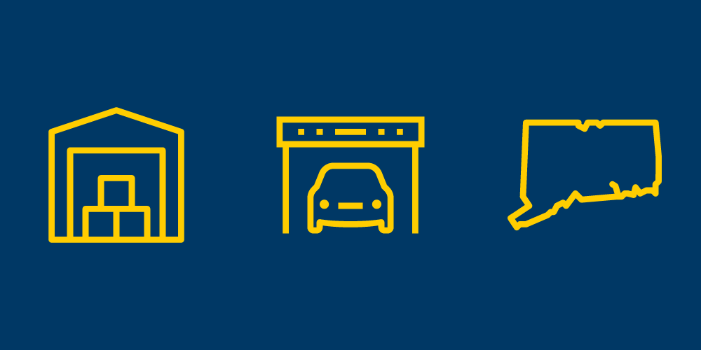 Connecticut, Self-Storage, and Parking Icons