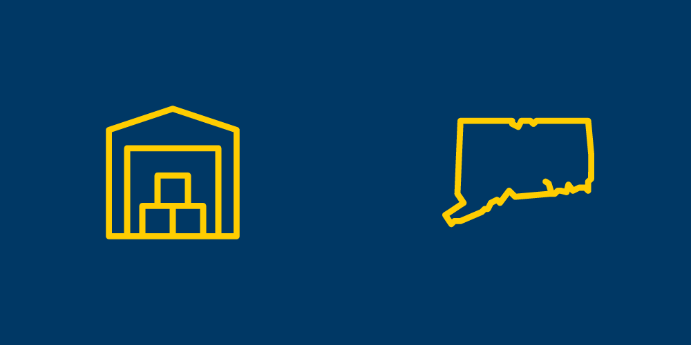 Connecticut and self storage icons.