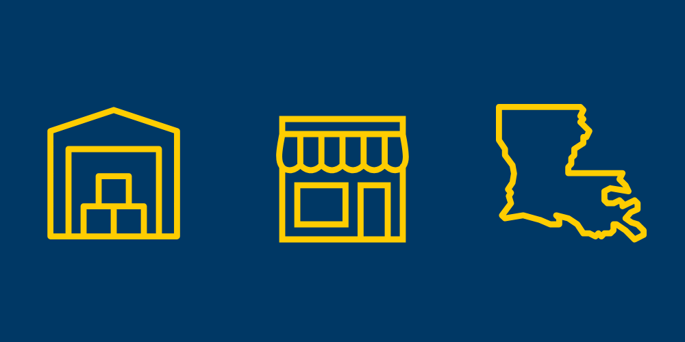 Louisiana, Self-Storage, and Commercial icons
