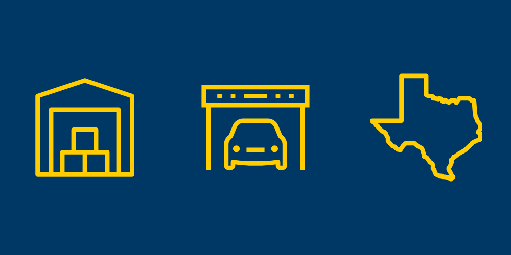 Texas, Self Storage, and Parking icons